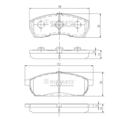 Brake Pad Set, disc brake (J3607011)