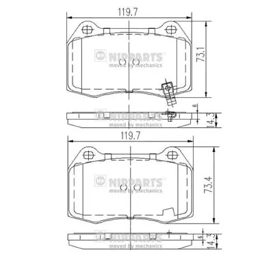 Brake Pad Set, disc brake (J3601083)