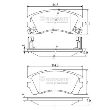 Brake Pad Set, disc brake (J3601049)