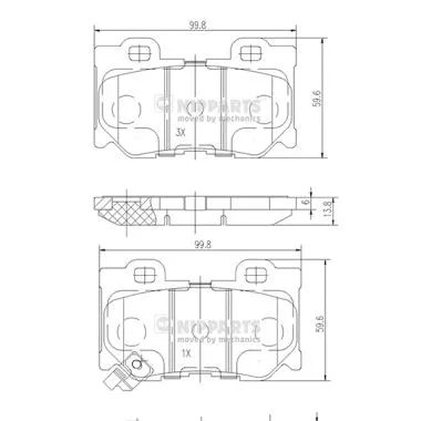Brake Pad Set, disc brake (N3611053)