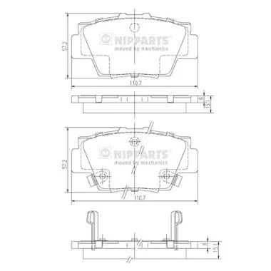 Brake Pad Set, disc brake (J3614010)