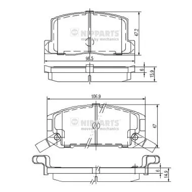 Brake Pad Set, disc brake (J3612004)