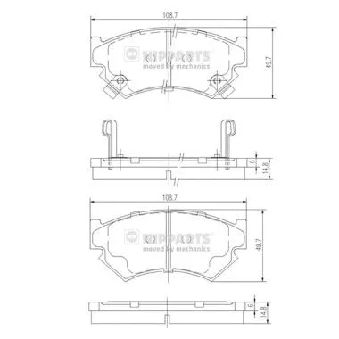 Brake Pad Set, disc brake (J3607007)