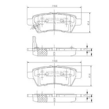 Brake Pad Set, disc brake (J3611050)