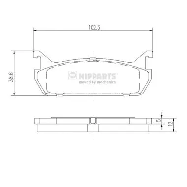 Brake Pad Set, disc brake (J3616001)