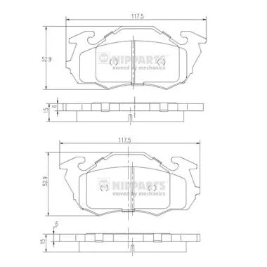 Brake Pad Set, disc brake (J3607010)