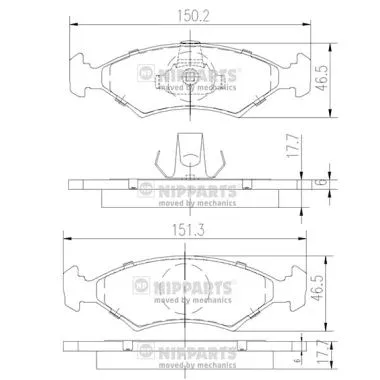 Brake Pad Set, disc brake (J3603050)