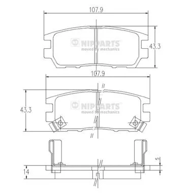 Brake Pad Set, disc brake (J3615005)