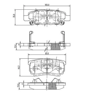 Brake Pad Set, disc brake (N3615015)