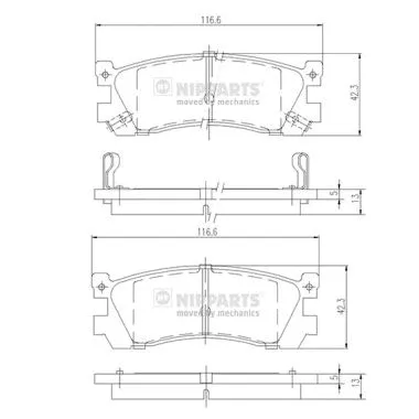 Brake Pad Set, disc brake (J3613005)