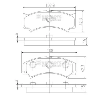 Brake Pad Set, disc brake (J3606014)