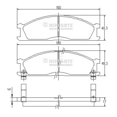Brake Pad Set, disc brake (J3601037)
