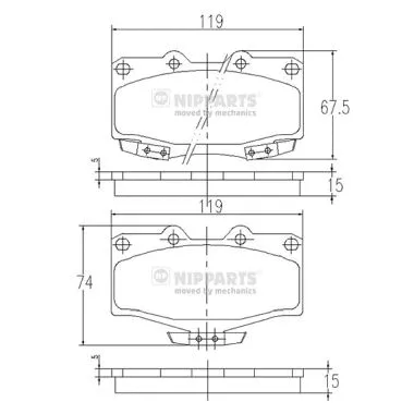 Brake Pad Set, disc brake (J3602054)