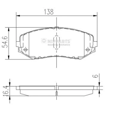 Brake Pad Set, disc brake (J3608029)