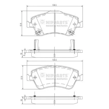 Brake Pad Set, disc brake (J3602124)