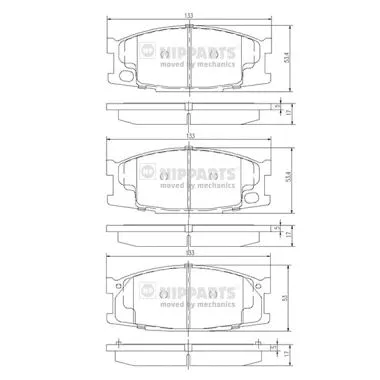 Brake Pad Set, disc brake (J3605044)