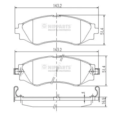 Brake Pad Set, disc brake (J3600902)