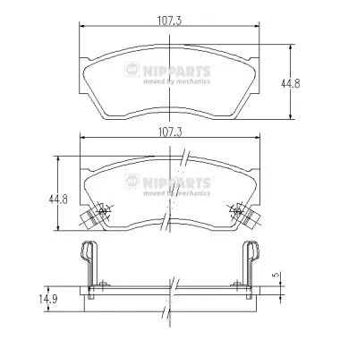 Brake Pad Set, disc brake (J3608005)