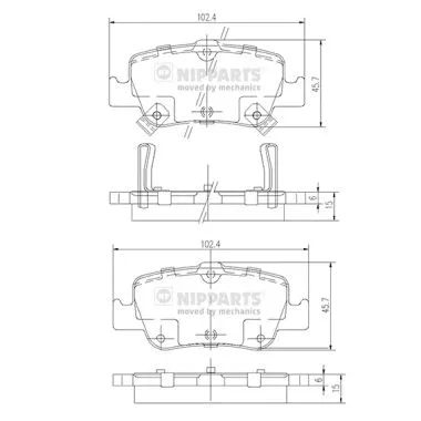 Brake Pad Set, disc brake (J3612033)