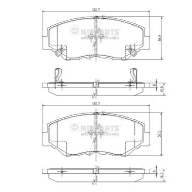 Brake Pad Set, disc brake (J3604061)