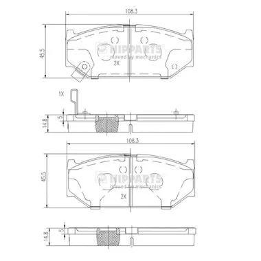 Brake Pad Set, disc brake (N3608031)