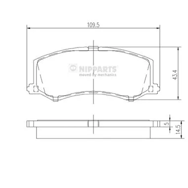 Brake Pad Set, disc brake (J3608010)