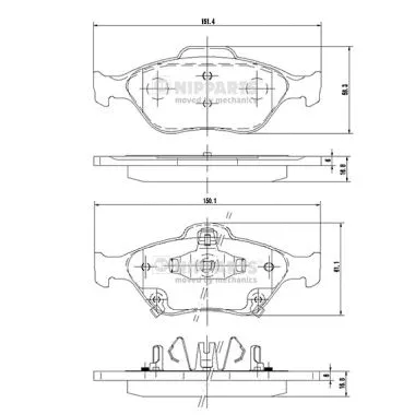 Brake Pad Set, disc brake (N3602130)