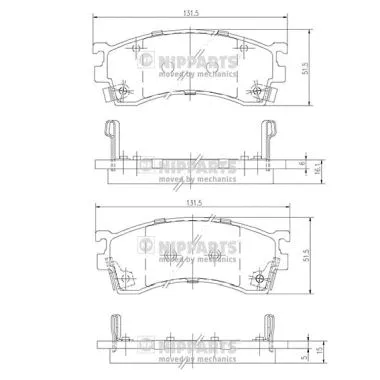 Brake Pad Set, disc brake (J3603038)