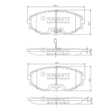 Brake Pad Set, disc brake (J3601074)