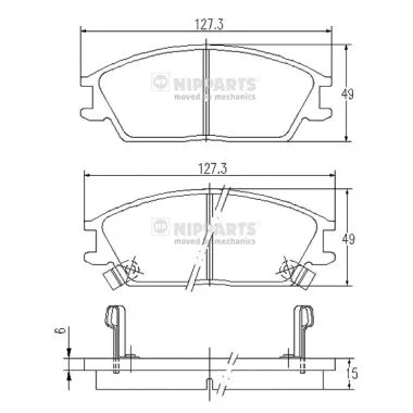 Brake Pad Set, disc brake (J3600515)