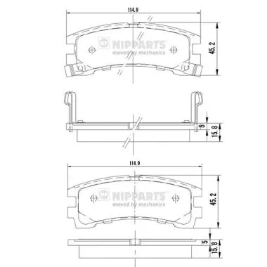 Brake Pad Set, disc brake (J3611028)