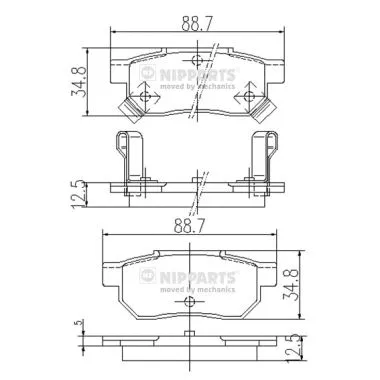 Brake Pad Set, disc brake (J3614004)
