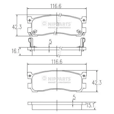 Brake Pad Set, disc brake (J3613013)