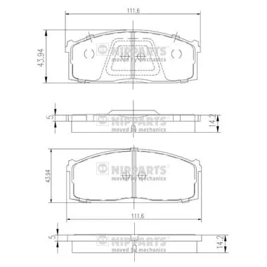Brake Pad Set, disc brake (J3601005)