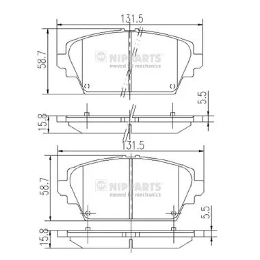 Brake Pad Set, disc brake (J3601072)