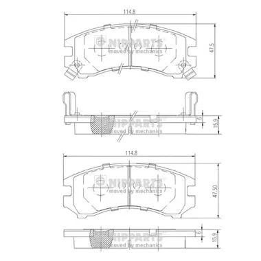 Brake Pad Set, disc brake (J3601035)