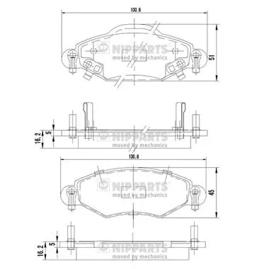 Brake Pad Set, disc brake (J3602113)