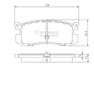 Brake Pad Set, disc brake (J3613006)