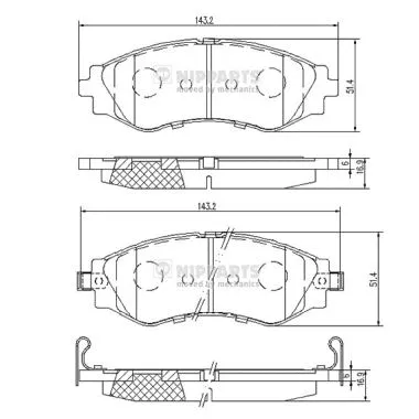 Brake Pad Set, disc brake (J3600910)