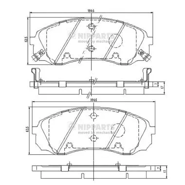 Brake Pad Set, disc brake (N3600329)