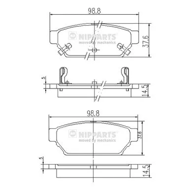 Brake Pad Set, disc brake (J3615004)