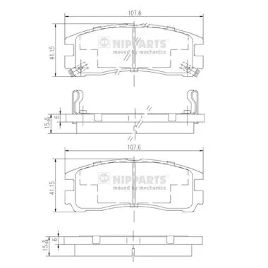 Brake Pad Set, disc brake (J3615003)