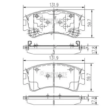Brake Pad Set, disc brake (J3603056)