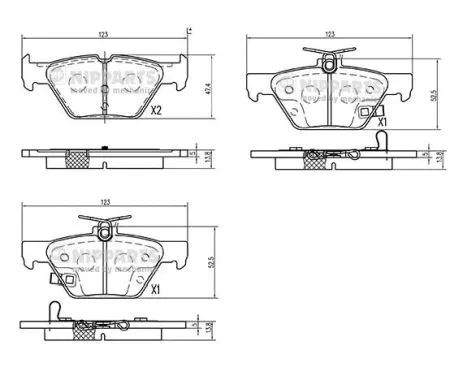 Brake Pad Set, disc brake (N3617008)
