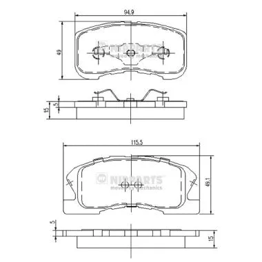 Brake Pad Set, disc brake (J3606019)