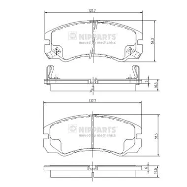 Brake Pad Set, disc brake (J3609009)