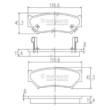 Brake Pad Set, disc brake (J3608009)