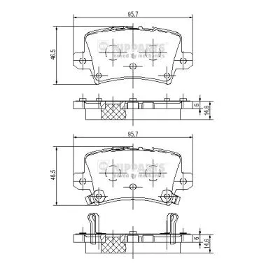 Brake Pad Set, disc brake (J3614018)