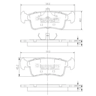 Brake Pad Set, disc brake (J3608014)