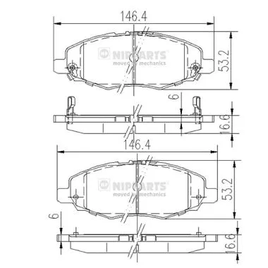 Brake Pad Set, disc brake (J3602108)
